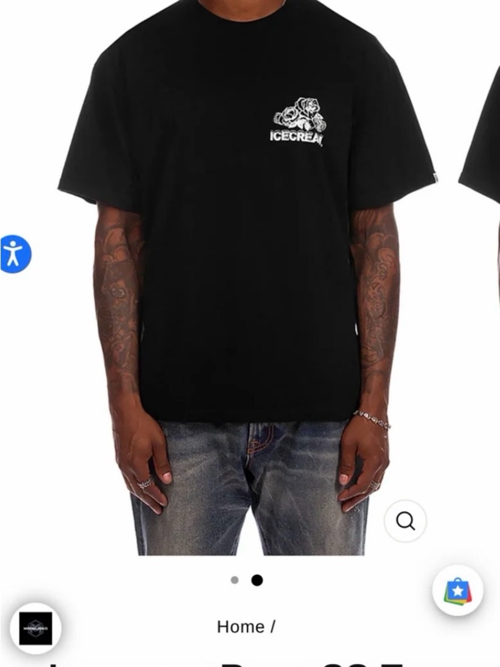 ICECREAM Rose SS Tee Black T-Shirt Men’s XL